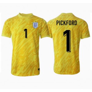 Fotbalové Dres Anglie Jordan Pickford #1 Brankářské Venkovní Oblečení ME 2024 Krátký Rukáv